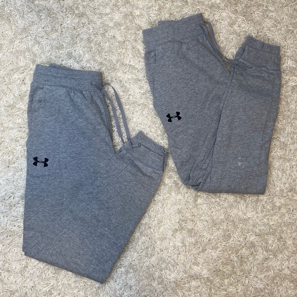 2 Pair Gray Under Armour Sweatpants (S)